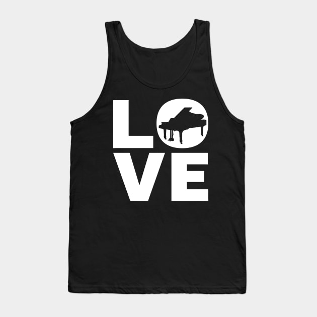 Love Piano Gift For Pianists Tank Top by OceanRadar